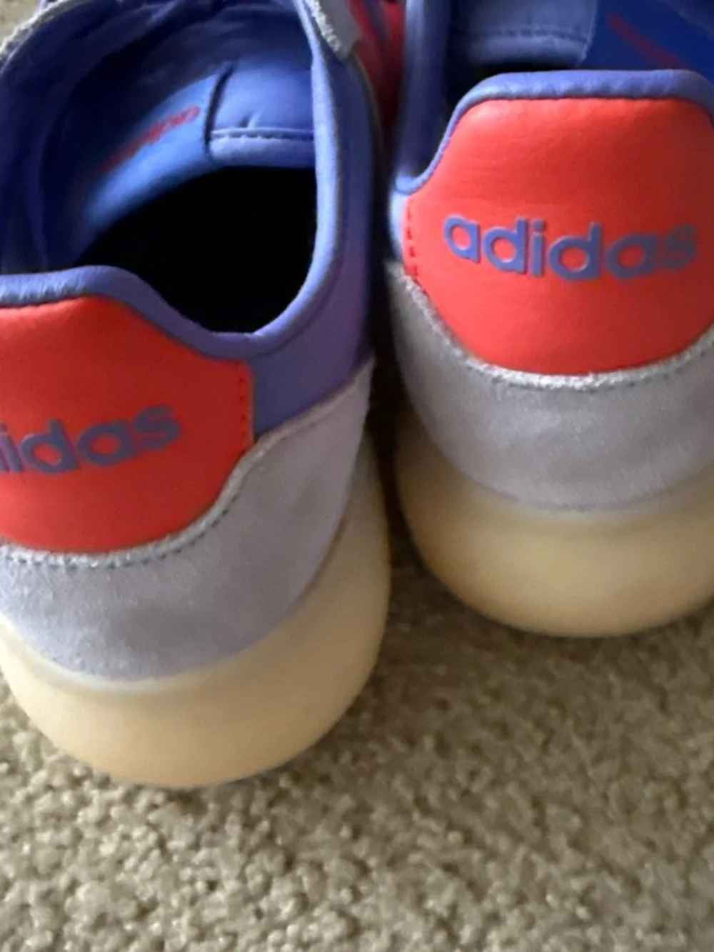 adidas Purple Sneakers with Orange Stripes